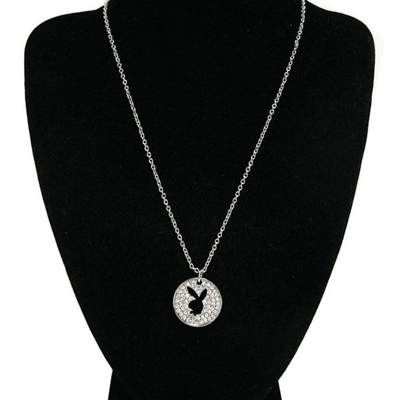 Playboy Jewelry Set Bunny Necklace Stud Earrings in Gift Box Swarovski Crystals - Picture 13 of 15